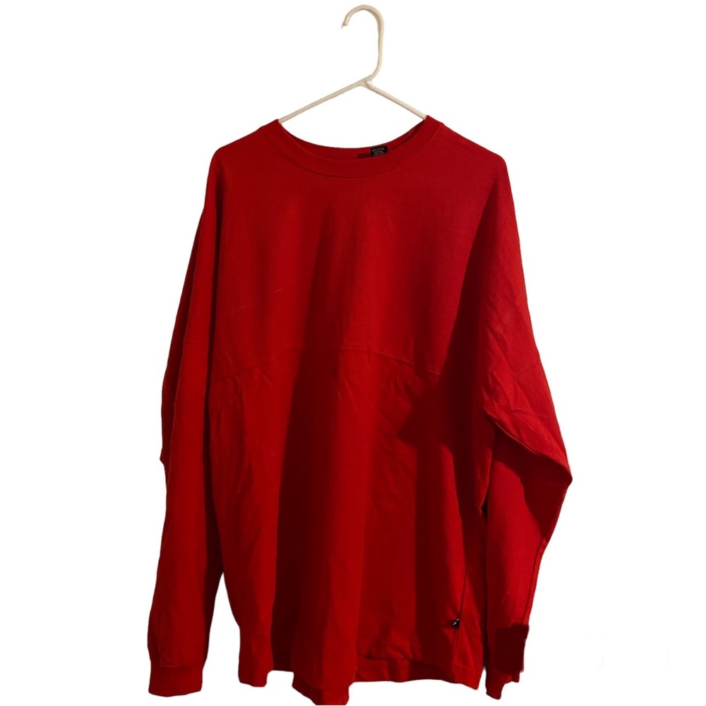 Men’s Pennant Sportswear Comfy Long Sleeve T Shirt Bright Red Crew Neck Top (L)